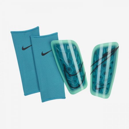 Almohadillas, Espinilleras Y Equipación De Protección Nike Hombre|Mujer | Mercurial Lite Espinilleras de fútbol Aquamarine/Green Glow/Off Noir