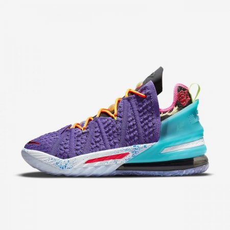 Baloncesto Nike Hombre|Mujer | LeBron 18 "Best 10-18" Zapatillas de baloncesto Psychic Purple/Multicolor/Negro