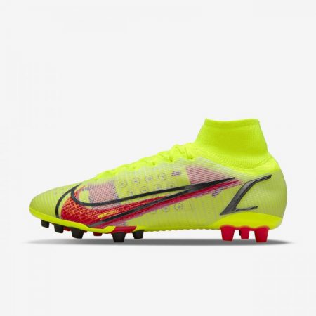 Botas De Fútbol Nike Hombre|Mujer | Mercurial Superfly 8 Elite AG Botas de fútbol para césped artificial Volt/Negro/Carmesí brillante