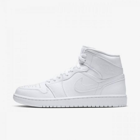 Jordan Zapatillas Nike Hombre | Air Jordan 1 Mid Zapatillas Blanco/Blanco/Blanco