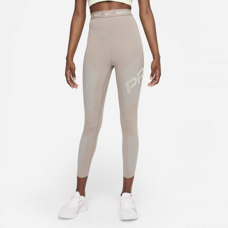 Pantalones Y Leggings Nike Mujer | Pro Dri-FIT Leggings de 7/8 de talle alto con estampado Moon Fossil/Lime Ice