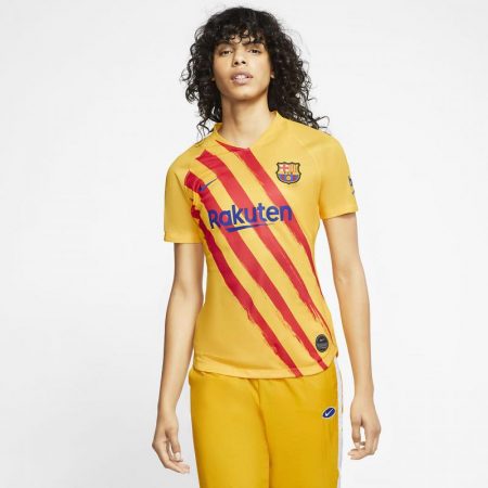 Partes De Arriba Nike Mujer | Cuarta equipación Stadium FC Barcelona Camiseta de fútbol Varsity Maize/Deep Royal Blue