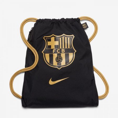 Bolsa Con Cordones Nike Hombre|Mujer | FC Barcelona Stadium Saco de gimnasia de fútbol Negro/Truly Gold/Truly Gold