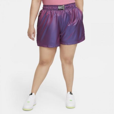 Pantalones Cortos Nike Mujer | Sportswear Pantalón corto de tejido Woven (Talla grande) Fuchsia Glow/Negro